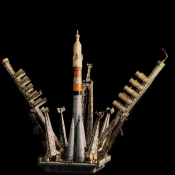 

1:80 Russian Soyuz Vehicle with Launch Pad 3D Paper Model Puzzle Manual Space DIY Student Hand Class Origami Paper Crafts
