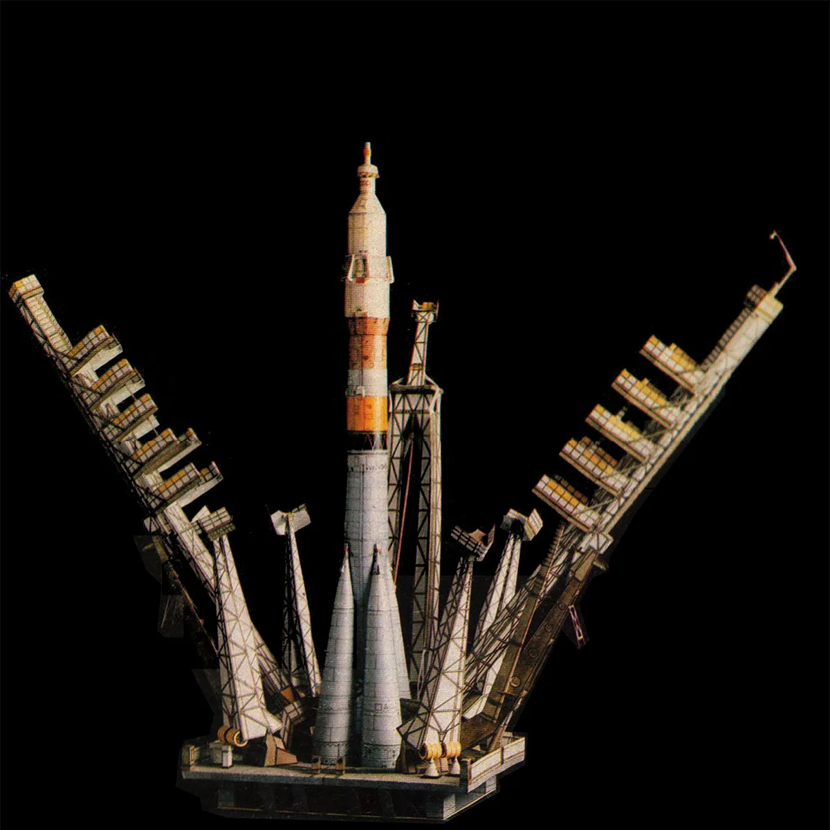 1:80 русский автомобиль Soyuz с пусковой площадкой 3D бумажная модель головоломка