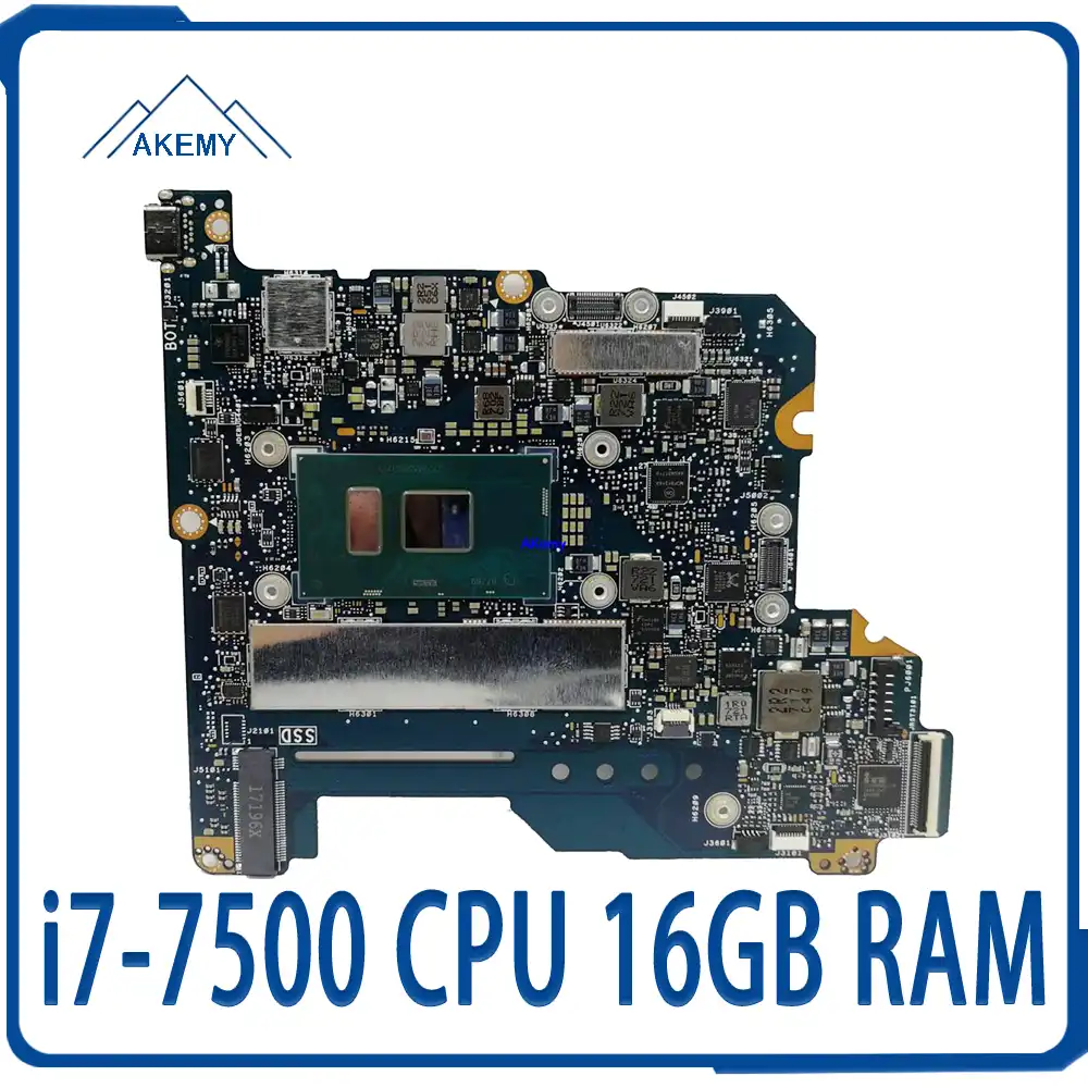 Akemy для For Asus ZenBook 3 UX390 UX390U UX390UA UX390UAK материнская плата ноутбука i7 7500 CPU 16 Гб RAM 100%