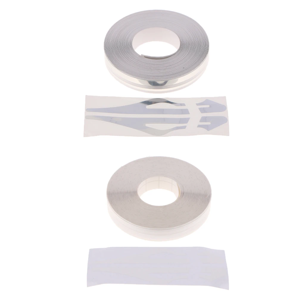 2 Pieces 12mm Pinstripes Tape Streamline Decals Stickers for Auto Car Truck Pinstriping Vinyl Tape Decal - White + Silver