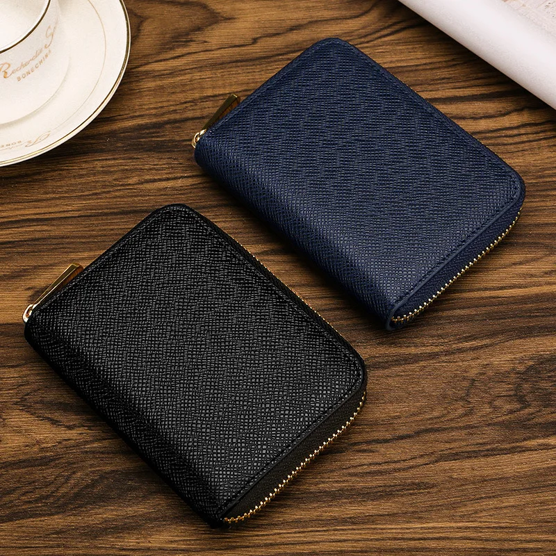 

Stylish zip-up coin wallet multi-function cross pattern loose purse
