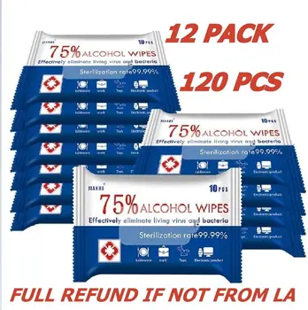 

Wet Wipes 75% Alcohol Wet Wipes Portable Cleaning Wipes for All Daily Protection Travel Office Electronics School All Purpose