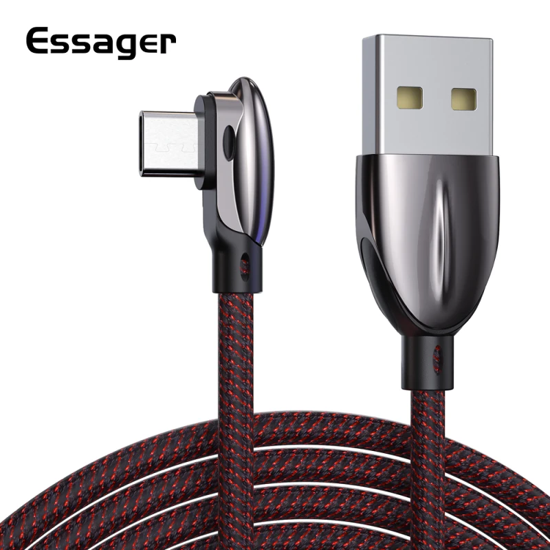 Кабель Essager USB type C 3A для Xiaomi Redmi Note 7 K20 Pro cc9 mix 2 3 samsung galaxy s10 кабель для Oneplus 7 Pro USB-C кабель - Цвет: 0.6 m