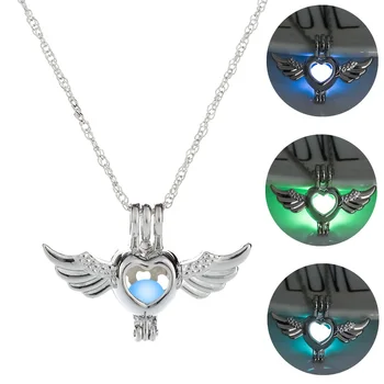 

100 pcs/lot Creative new love angel pendant open night light hollowed-out necklace accessories