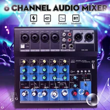 LEORY 6-Каналы DJ микшерная консоль звукомикшер Караоке-плееры Bluetooth w/USB MP3 Джек 48V усилитель караоке матч