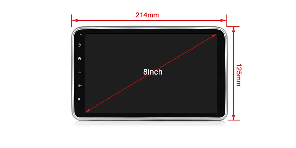 MEKEDE Single 1 DIN 8" Android 9.0 Universal Car Radio Stereo Quad Core Head Unit GPS Navigation Support Steering Wheel