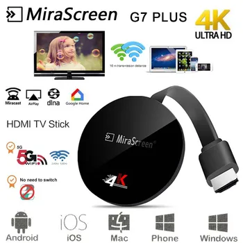 

Mirascreen G7 Plus 4K HDMI wifi Wireless Display 5G tv stick for google chromecast Mirroring Miracast tv dongle for ios android