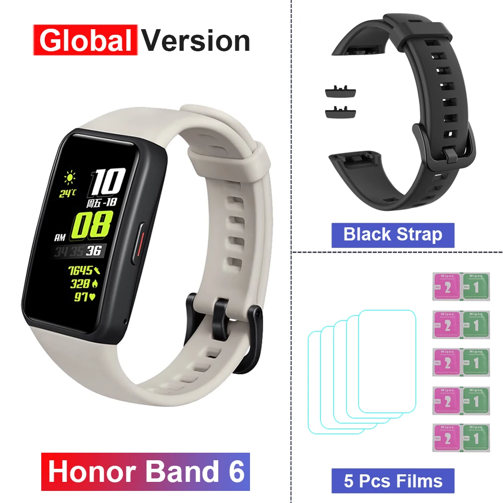 Original Honor Band 6 1.47” AMOLED Screen Smart Band Heart Rate/Blood Oxygen Monitor Smartwatches 5ATM Waterproof Smart Bracelet 