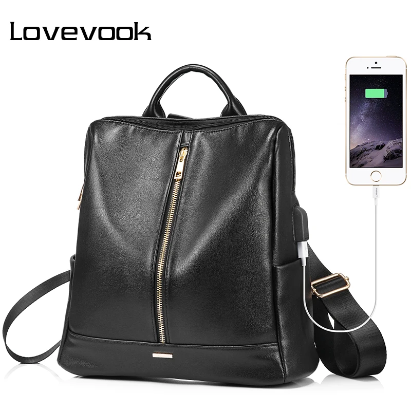 Женский рюкзак LOVEVOOK школьный портфель для девочек подростков с внешним USB