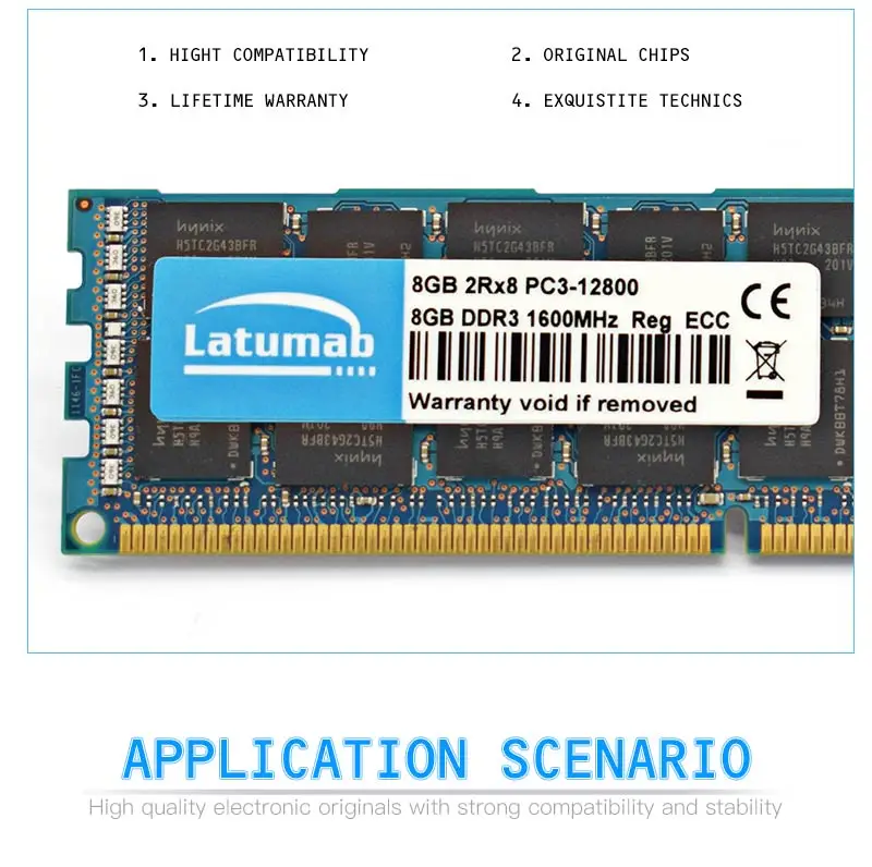 Latumab RAM DDR3 8GB 16GB 32GB 1600MHz REG ECC Server Memory PC3-12800 DDR3 RAM 240 Pins Memoria RAM DDR3 Memory Module (14)