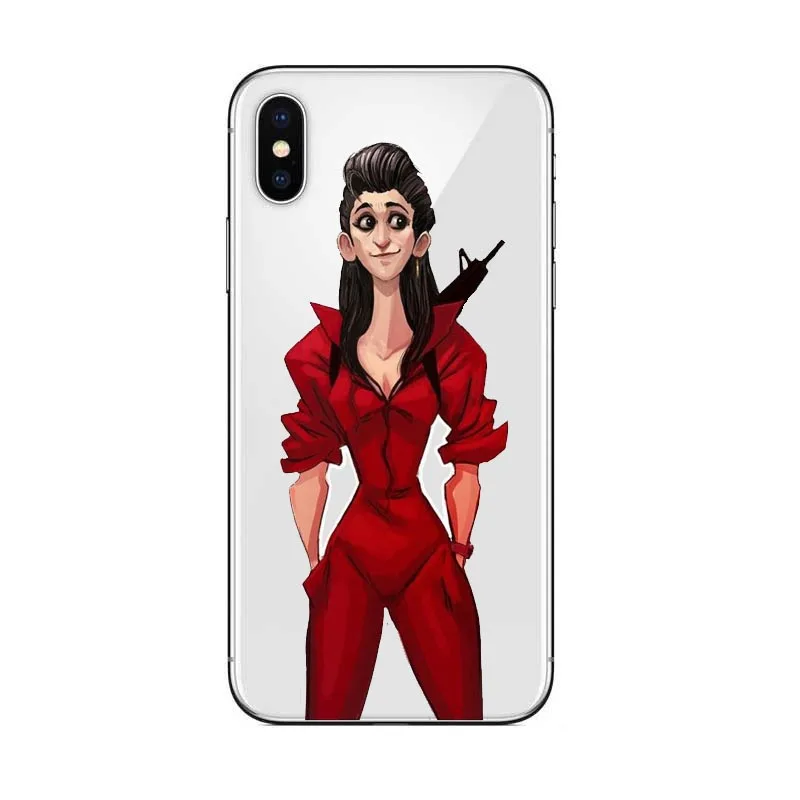 Для iPhone X Fundas для iPhone 5 5S SE 6 6S 7 8 Plus ТВ серии деньги Heist дом бумажная упаковка крутая мультяшная задняя крышка - Цвет: TPU