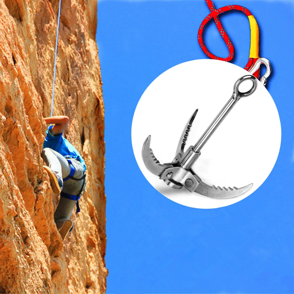 Outdoor Survival Tool Steel Grappling Hook Foldable Safety Rock