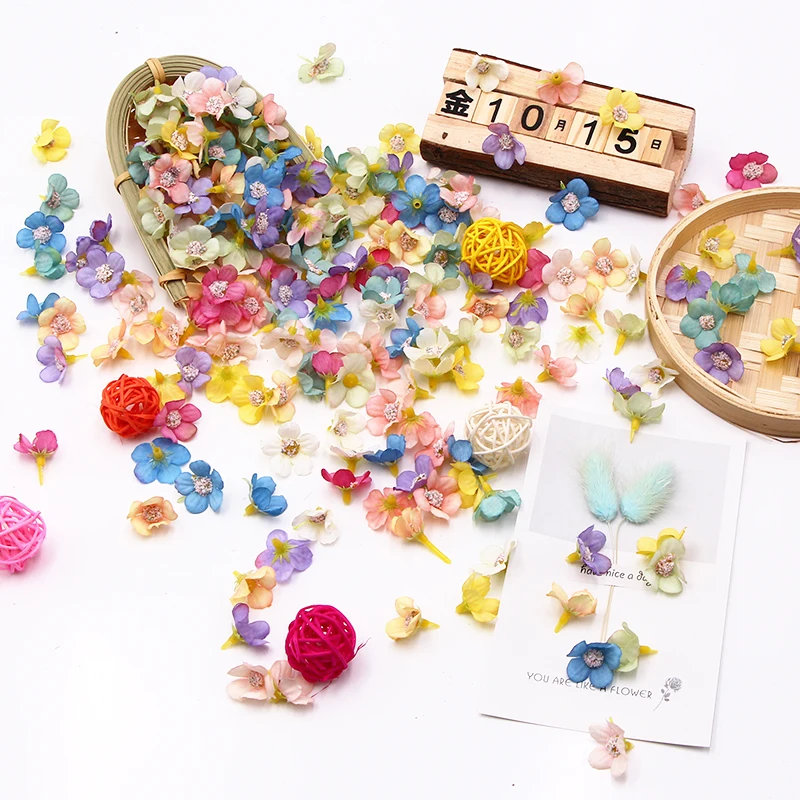 New Spring Color Mini Silk Multicolor Daisy Artificial Flower Heads For Wedding Engagement Party DIY Gifts Candy Box Home Deco
