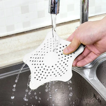 

HOT Star Silicone Sink Strainers Sewer Outfall Filter Sewer Drain Hair Colander Bathroom Cleaning Kitchen Gadgets Accessories