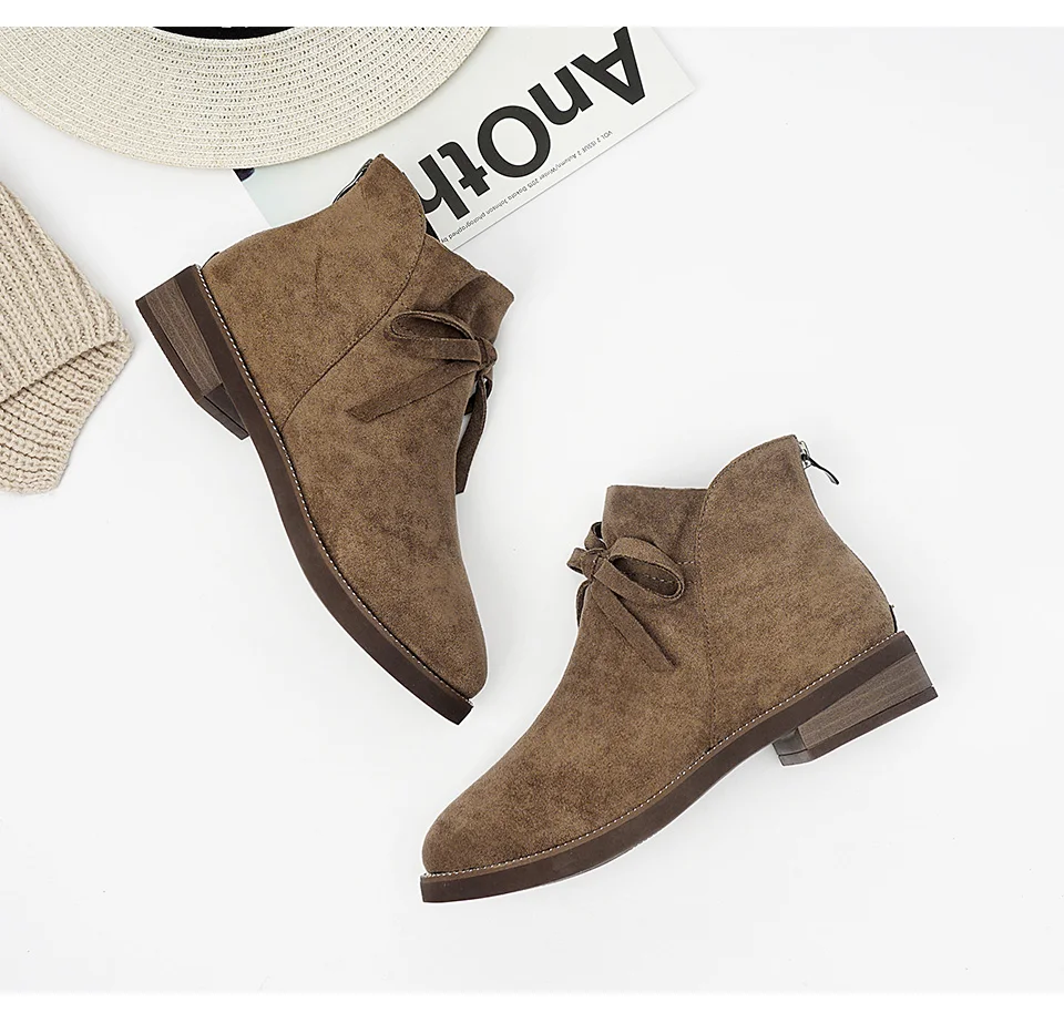 Модные мужские ботильоны из флока на платформе и низком каблуке без шнуровки с