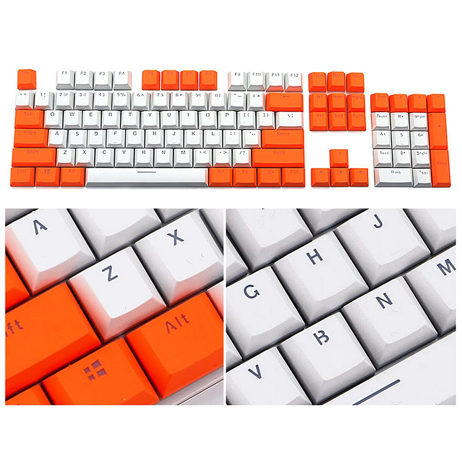 Besegad модный двойной цветной 104-Key PBT Pervious Light Keyset Keycap для механического игрового ПК Компьютерная клавиатура Чехлы для клавиш