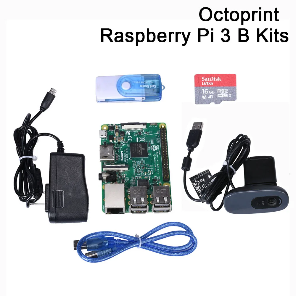 Octoprint Raspberry Pi 3 B Development Board Kit ram 1G с блоком питания камеры для Ender 3D принтера