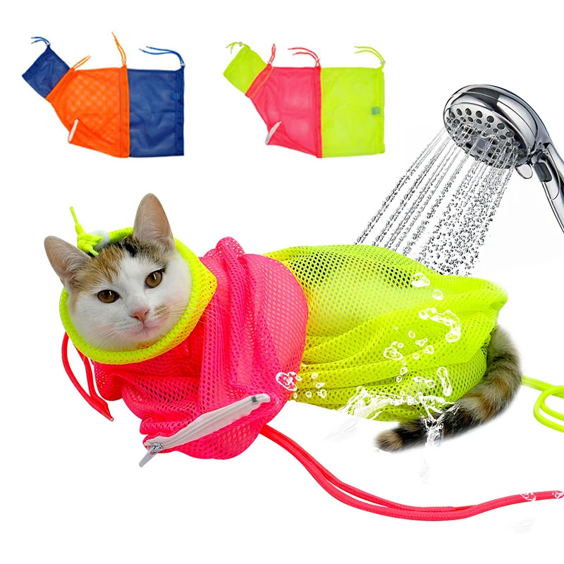 Mesh Pet Cat Grooming Bath Bag Cat Supplies Washing Bags For Pet Cat Bathing Nail Trimming 1 Mesh Pet Cat Grooming Bath Bag Cat Supplies Washing Bags For Pet Cat Bathing Nail Trimming 2