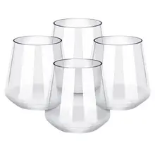 4 шт./компл. небьющиеся Пластик красное вино Стекло прозрачный виски стакан для пива