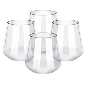 

4pcs/set Unbreakable Plastic Red Wine Glass Transparent Whiskey Beer Cup