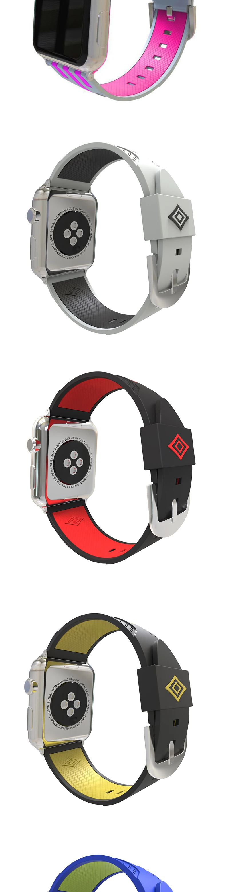 Ремешок для Apple Watch 5, 4, 3, полосатый силиконовый ремешок для Apple Watch, мужской ремешок для Apple Iwatch, женский спортивный ремешок для Apple Iwatch