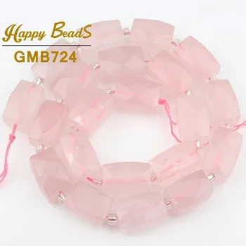 

11x16mm Natural Pink Quartz Crystal Beads Gem Faceted Irregular Column Loose Bead For Jewelry Making Diy Pendant Bracelet Perles