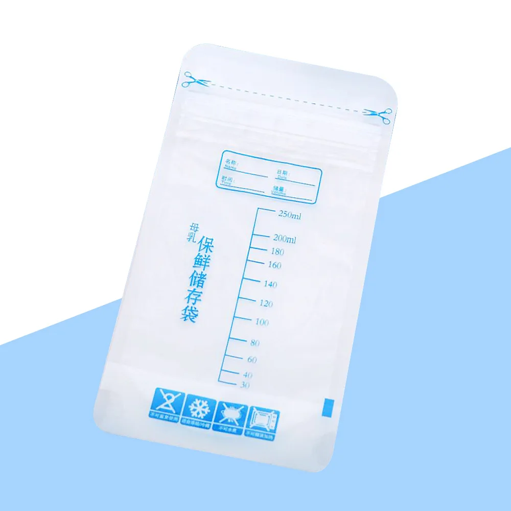 10-20pcs 250ml Milk Freezer Bags Mother Milk Baby Food Storage Breast Storage Bag BPA Free Baby Safe Feeding Bags Feeding