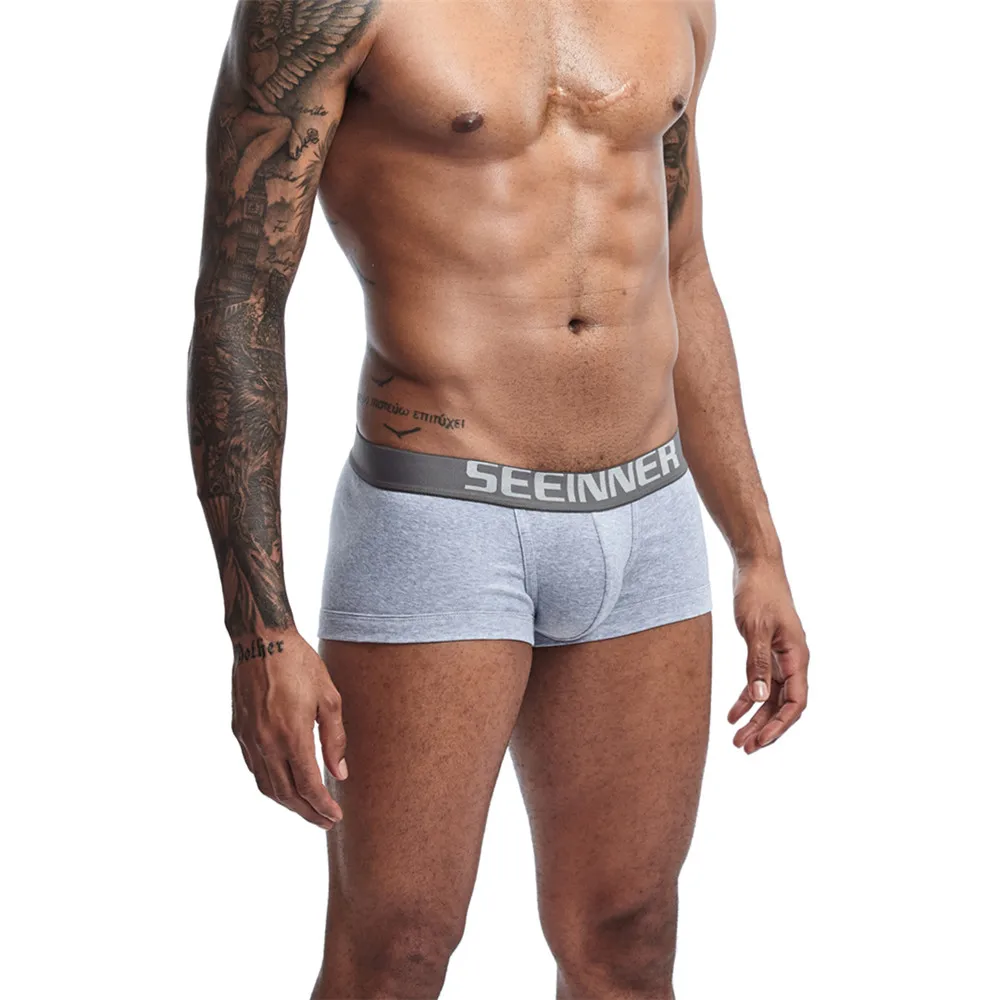 New Mens Underwear Solid Classic Men Underpants Cotton Short trunk Spandex Man Pants Comfort Elastic Man Boxers Hot