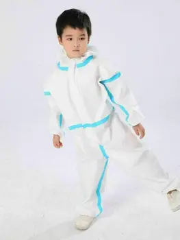 

Children Kids protective clothing Dust-proof Anti-Virus Protection Clothing Safety Coverall Disposable Suit white Coveralls