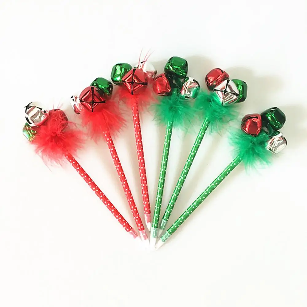 Рождественская шариковая ручка двухцветный большой колокольчик с пером