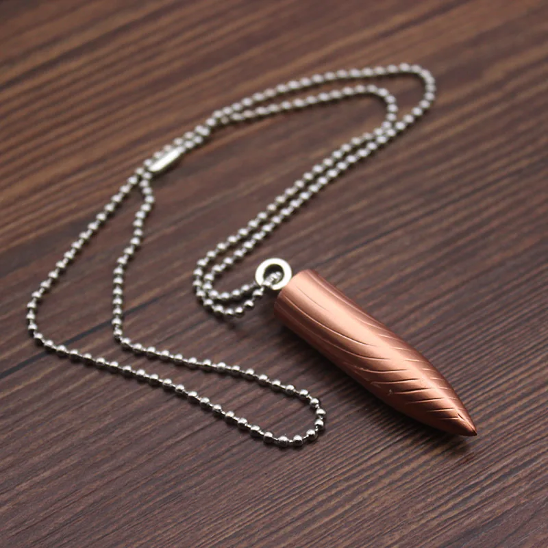 

Metal Mini Bullet Lighters Necklace Match Flame Kerosene Oil Lighter Chain Pendant Cigarette Fire Metal Gasoline Cigar Lighters
