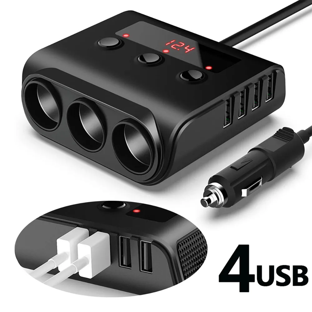 Автомобильное зарядное устройство с 4 USB-портами 3 0 А 120 Вт 12 В/24 В | Автомобили и