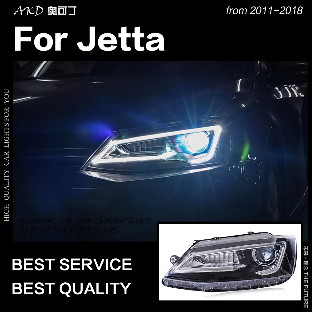 АКД стайлинга автомобилей для VW Jetta фары 2011-2018 mk6 mk7 светодиодный фар A5 дизайн Drl Bi