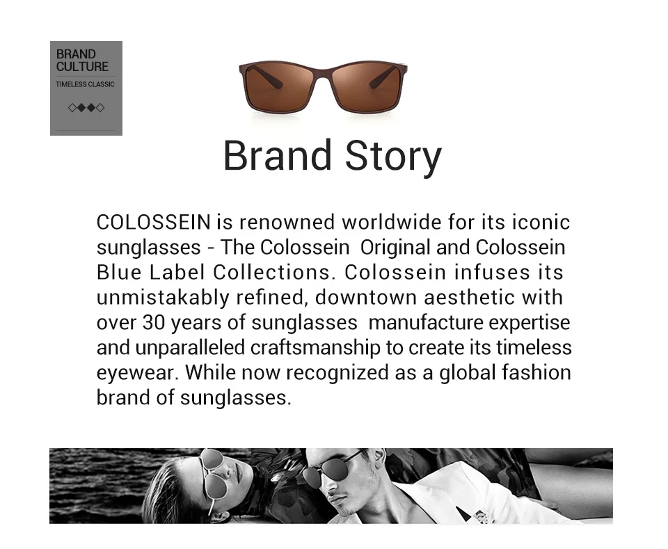 Модные мужские Поляризованные Солнцезащитные очки от COLOSSEIN, спортивные солнцезащитные очки для вождения, рыбалки, UV400 lentes de sol hom