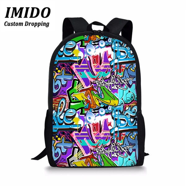 IMIDO Kawaii, школьные сумки с граффити для девочек-подростков, школьная сумка для детей, школьная сумка для школьников, рюкзак для мальчиков