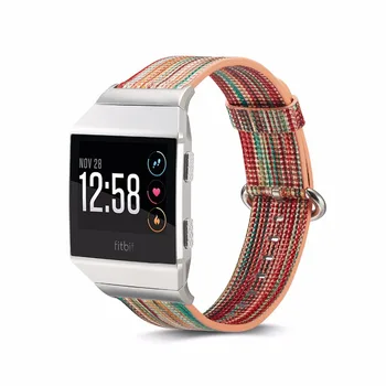 

Leather painting strap for for fitbit Ionic band Replacement watchbands watch accessory bracelet black Wristband