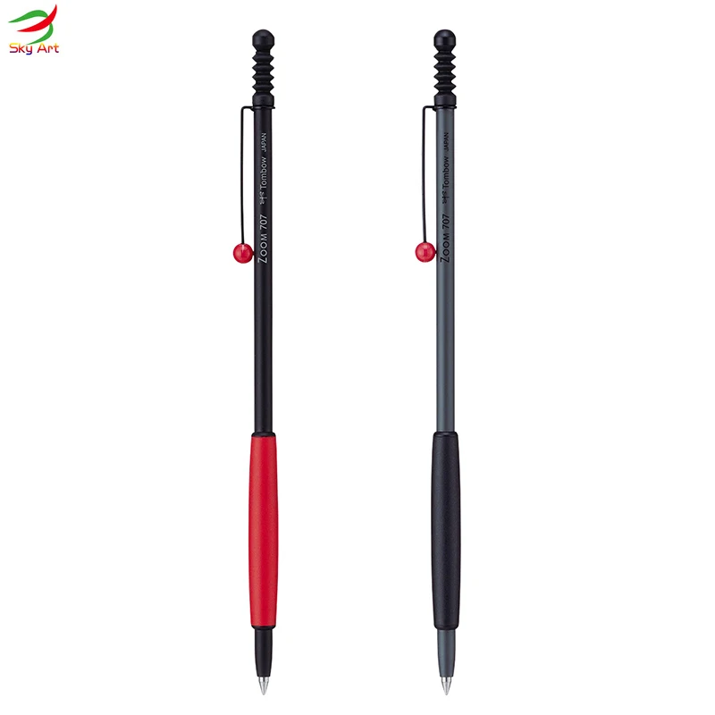 トンボ鉛筆ズーム707ボールペン0.7ミリメートル黒インク2ボディカラー