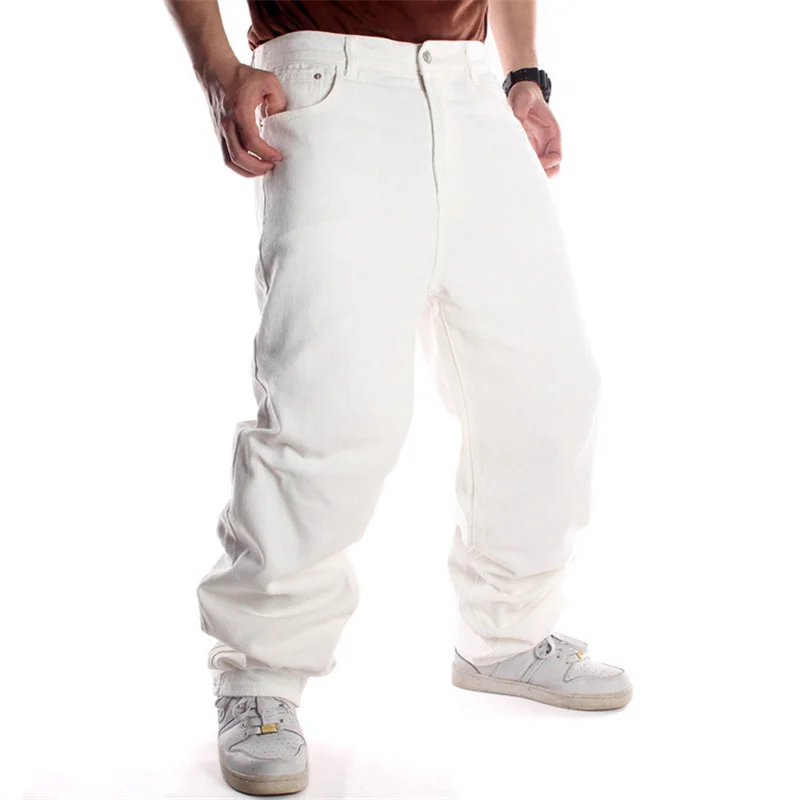 Jeans uomo Jeans bianchi di grandi dimensioni da uomo pantaloni larghi  Casual Hip Hop larghi da uomo Jeans da motociclista taglia 30 46|Jeans| -  AliExpress