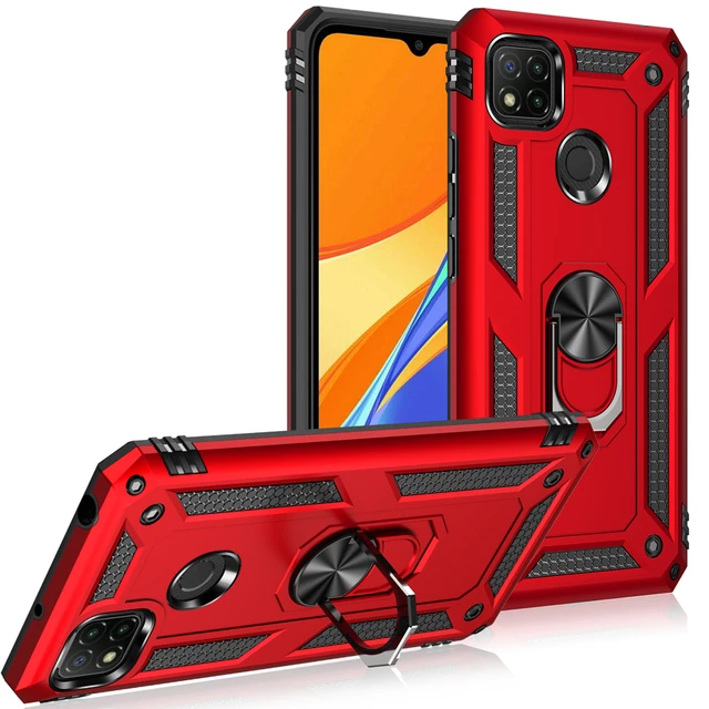 Armor Ring Stand Funda Cover for Xiaomi Redmi 9C NFC 9 9A Note9 Note 10 Pro