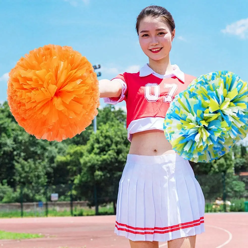 Competition Flower Double hole handle Cheerleader Pom Poms Dance Party Decorator Club Sport Supplies Cheerleading Cheering Ball