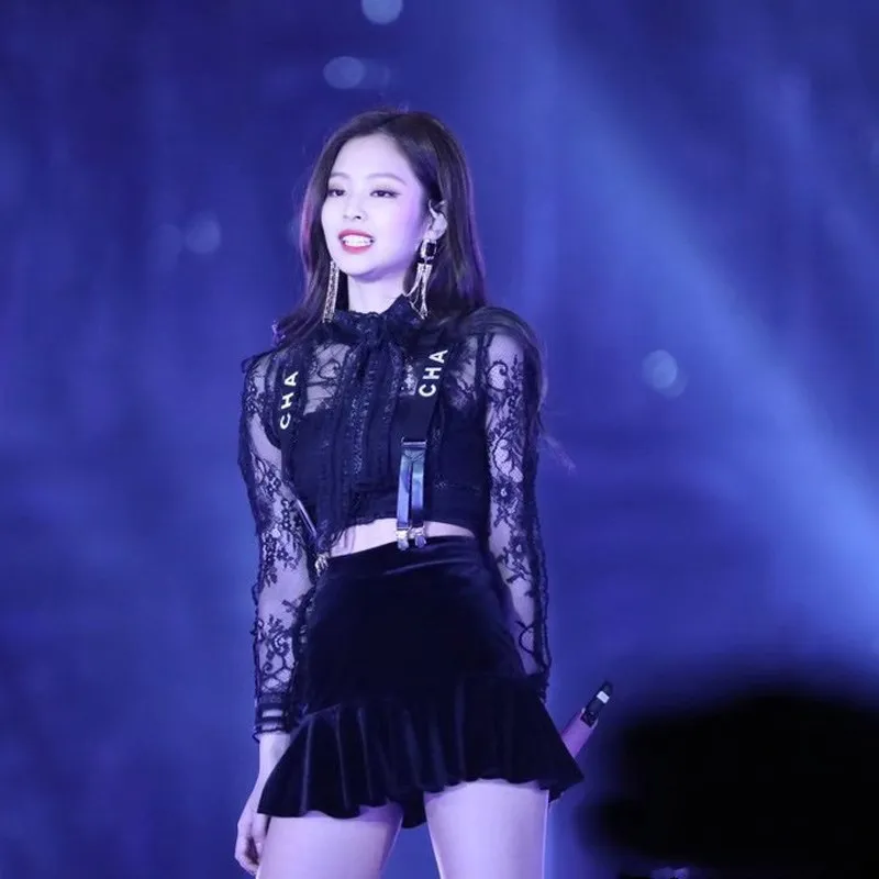 Kpop, черные, розовые, Дженни, новинка, для танцевального шоу, стразы, жемчуг, темперамент, подвеска, кисточки, серьги для женщин, Длинные секционные сексуальные серьги