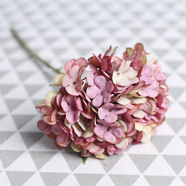 Branch Retro Autumn Hydrangea Bouquet Artificial Flowers Home Decoration Bridal Fake Flower Wedding Party Supplies Photo Props