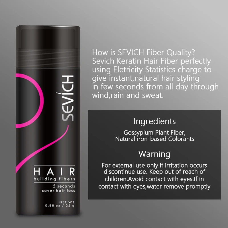 Thick Hair Care Spray 25g Keratin Hair Fibers Protein Building Fiber Plant Wig Powder Hairline Optimizer Used to Hide the Scalp