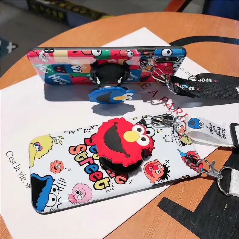 Для iPhone 6 6plus 7 8 Plus X Xr Xs Max 11Pro Max с мультипликационным imd полуконвертом Kickstand digal Lanyard Case
