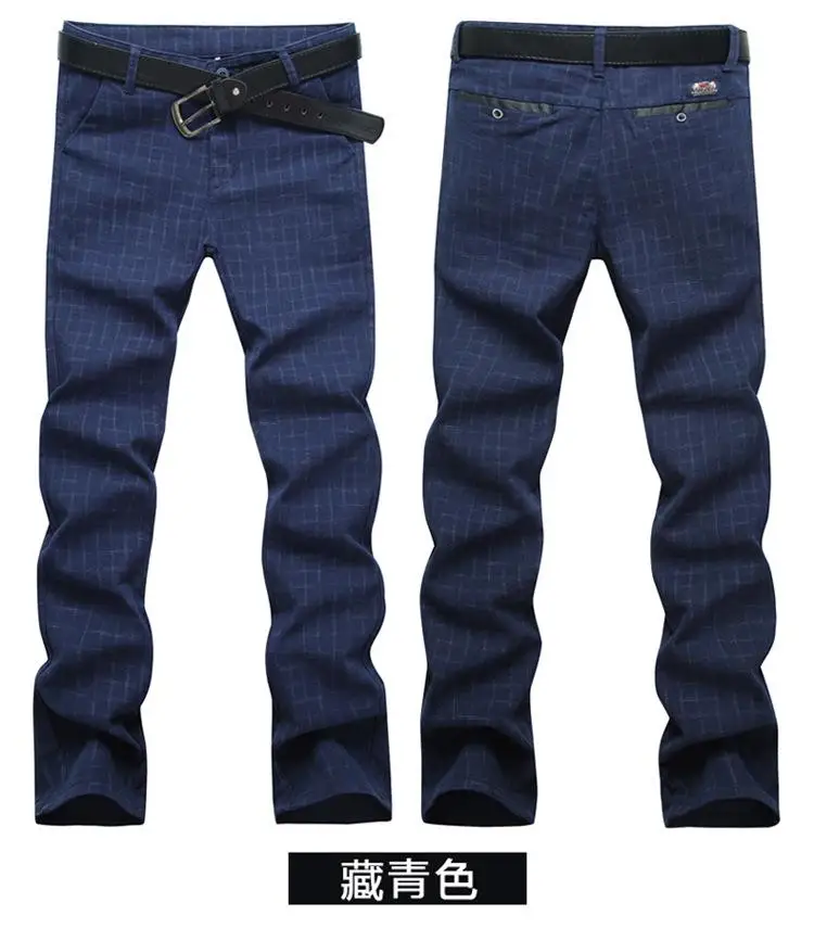 Мужская одежда брюки Англия плед Бизнес повседневное Slim Fit Pantalon A Carreau Homme классический винтажный клетчатый костюм брюки для свадьбы