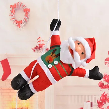 

60cm For Home Door Wall Hanging Ornament Christmas Decor Rope Ladder Santa Claus Doll Climbing Funny Kids Gifts Tree Pendant