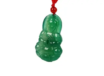 

LETSFUN Fine Jewelry Natural Agate Stone Pendant Handmade Carved Guanyin Bodhisattva Pendants Women Men' Amulet Free Shipping