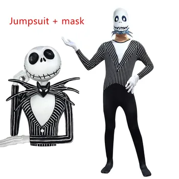 

Halloween costume for kids The Nightmare Before Christmas Jack Skellington Pumpkin King cosplay costume+skull mask Xmas gift