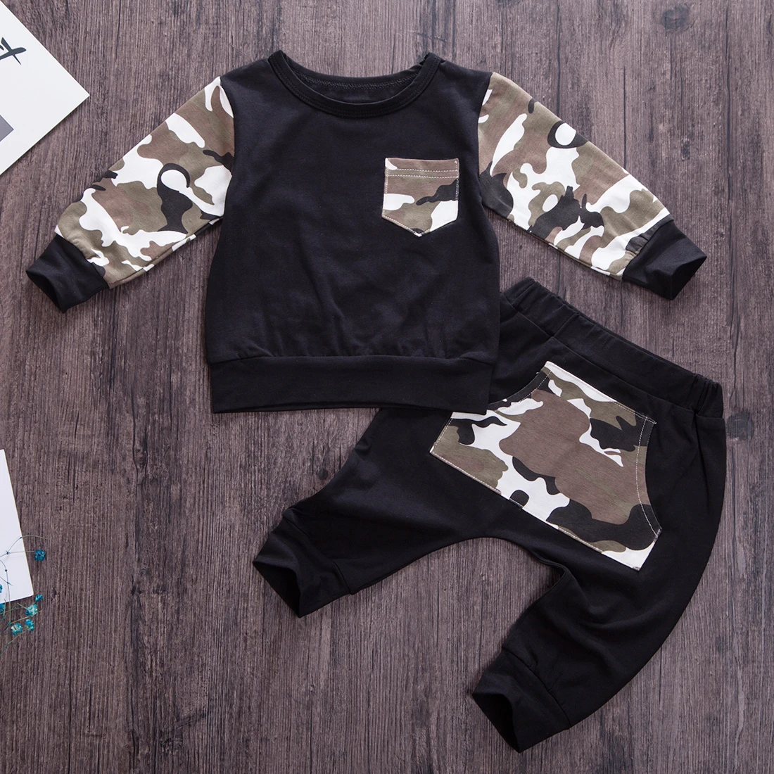 Pudcoco BranBaby Boy Clothes Camo Set Long Sleeve Tops T-Shirt Pants Bebe Newborn Outfits Autumn Fall Infant Clothing