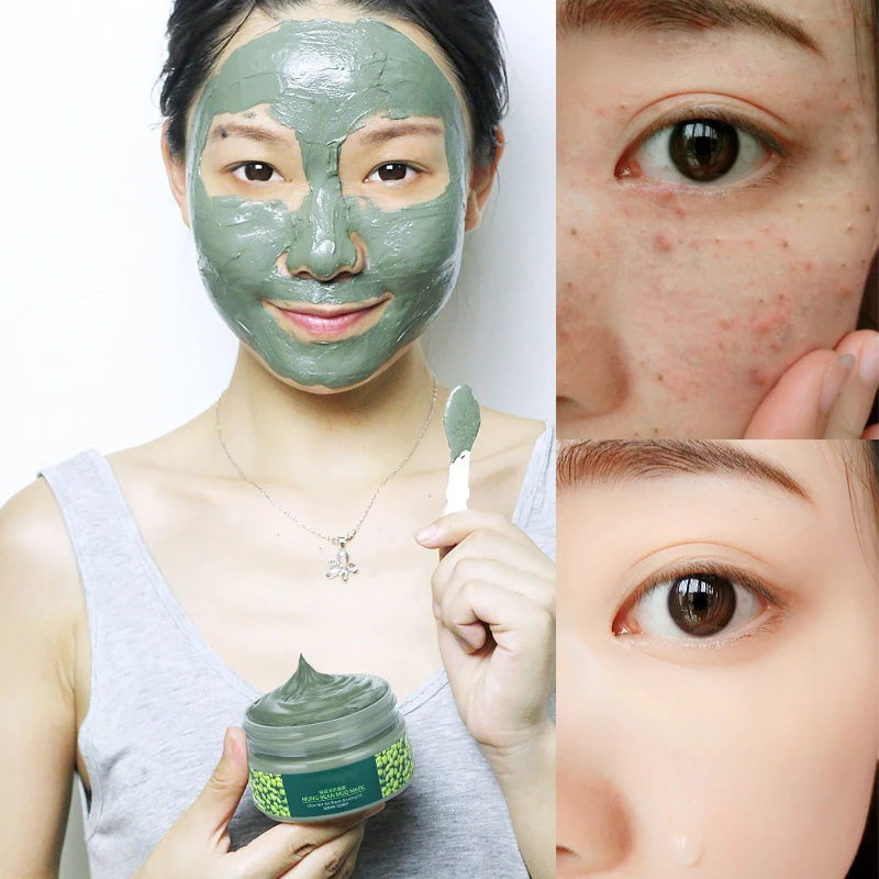 Mung Bean Mud Mask Skin Care Hydration Moisturizing Face Facial Mask Oil Control Cleansing Improve Rough 2